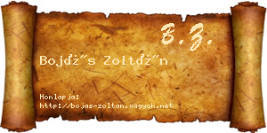 Bojás Zoltán névjegykártya